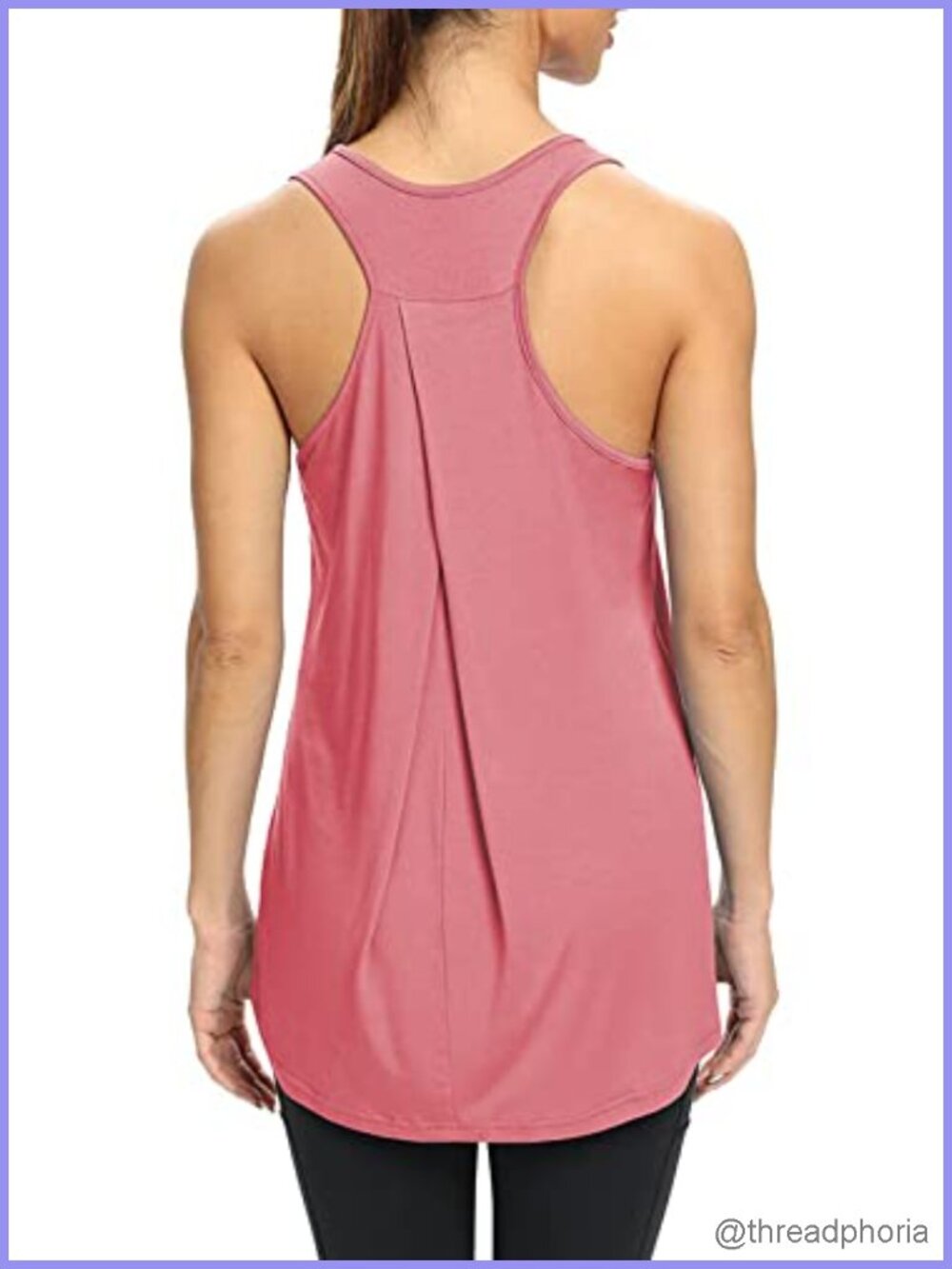 Loose Fit Racerback Long Tank Top Yoga Activewear Sleeveless